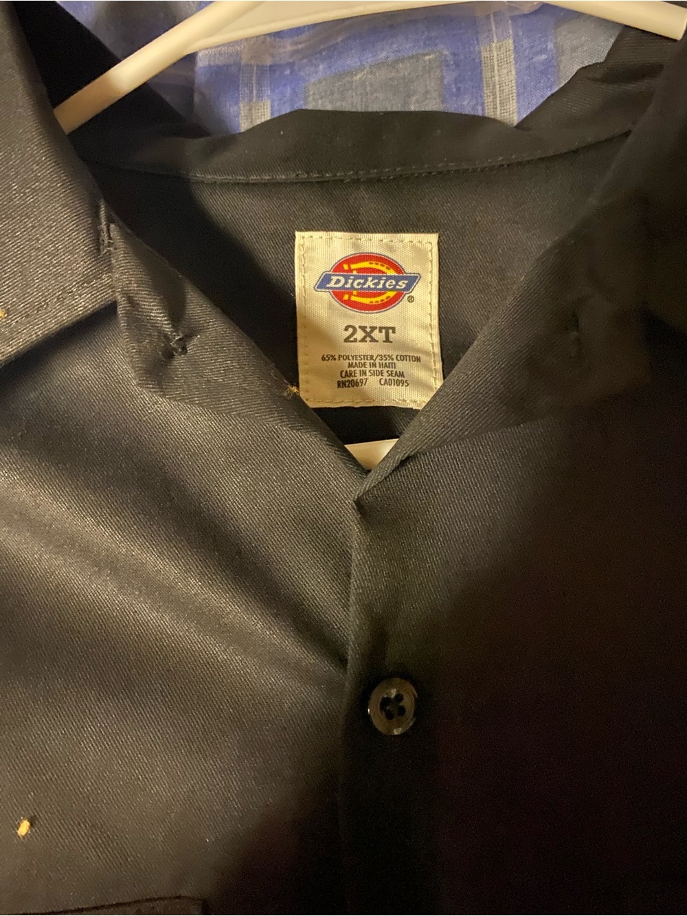 Dickies Men's Black Button-Down Work Shirt